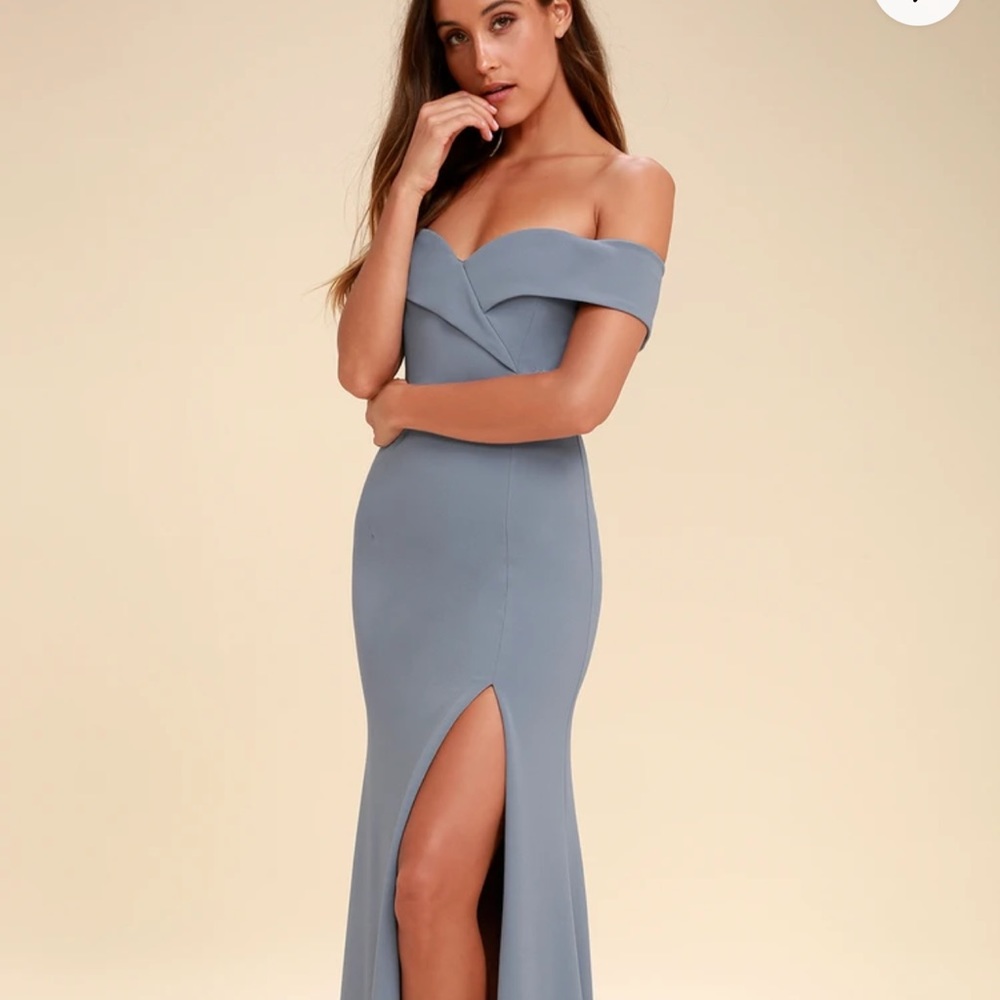 Lulu's M Blue Gray Song Of Love Dress NWT